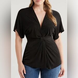 24/Seven Twisted Front Jersey Top L (8/10)